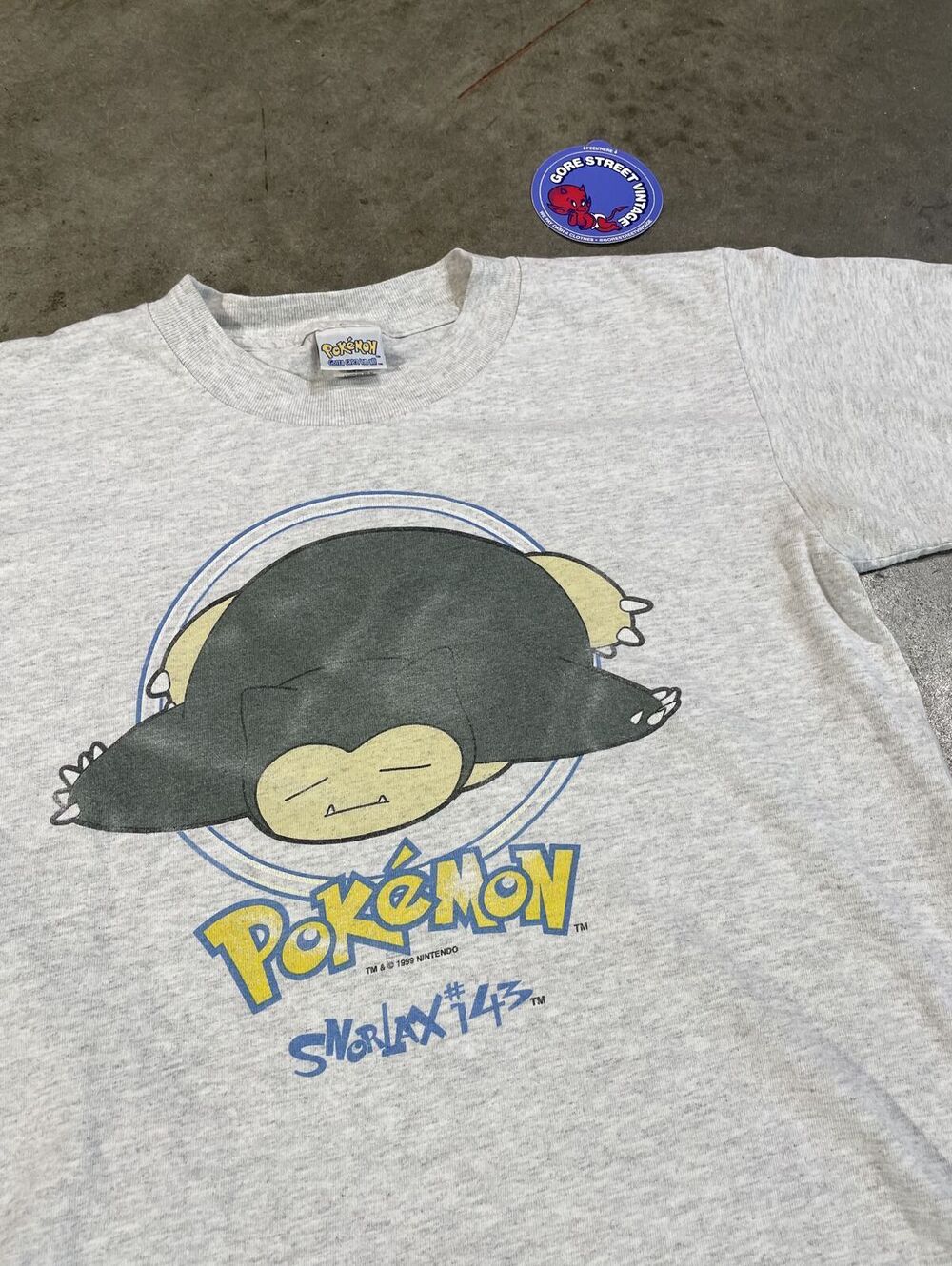 Vintage 90s Nintendo Pokemon Snorlax Video Game Tee M 17x22